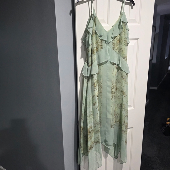 BCBGMaxAzria Dresses & Skirts - BCBGMaxAzria Mint Green Ruffle Slip Dress